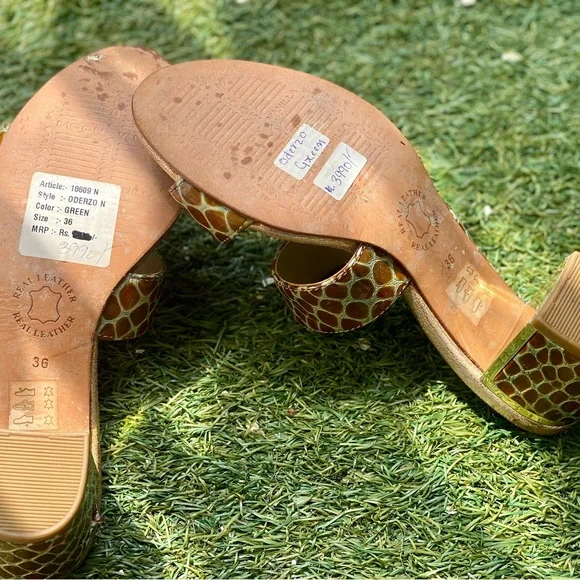 Vanilla Moon Animal Print Block Heel Slider Sandals. Euro size: 36 - Picture 6 of 11